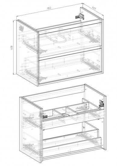 Тумба под раковину Мокка 2.0 KONSENSA подвесная 84.6 см цвет ячменный дуб