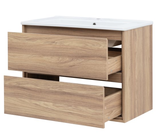 Тумба под раковину Мокка 2.0 KONSENSA подвесная 84.6 см цвет ячменный дуб