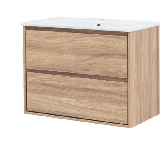 Тумба под раковину Мокка 2.0 KONSENSA подвесная 84.6 см цвет ячменный дуб