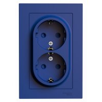 Розетка Systeme Electric AtlasDesign встраиваемая аквамарин со шторками (ATN001126)