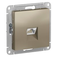 Розетка компьютерная Systeme Electric AtlasDesign встраиваемая шампань RJ45 (ATN000583)