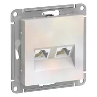 Розетка компьютерная Systeme Electric AtlasDesign встраиваемая жемчуг 2хRJ45 (ATN000485)