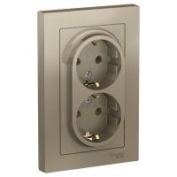 Розетка Systeme Electric AtlasDesign встраиваемая шампань (ATN000524)