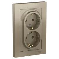Розетка Systeme Electric AtlasDesign встраиваемая шампань (ATN000524)