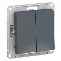 Переключатель Systeme Electric AtlasDesign двухклавишный встраиваемый грифель (ATN000765)
