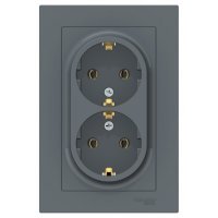 Розетка Systeme Electric AtlasDesign встраиваемая грифель (ATN000724)