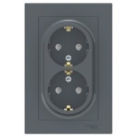 Розетка Systeme Electric AtlasDesign встраиваемая грифель со шторками (ATN000726)