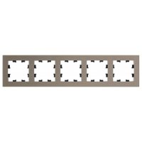 Рамка Systeme Electric AtlasDesign Nature пятиместная латунь (ATN312205)