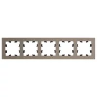 Рамка Systeme Electric AtlasDesign Nature пятиместная латунь (ATN312205)
