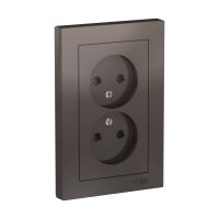 Розетка Systeme Electric AtlasDesign встраиваемая мокко со шторками (ATN000622)