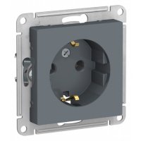 Розетка Systeme Electric AtlasDesign встраиваемая грифель (ATN000743)