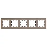 Рамка Systeme Electric AtlasDesign Nature пятиместная шампань (ATN320505)