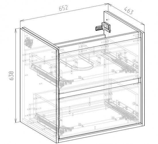 Тумба под раковину Мокка 2.0 KONSENSA подвесная 64.6 см цвет темный орех