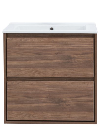 Тумба под раковину Мокка 2.0 KONSENSA подвесная 64.6 см цвет темный орех