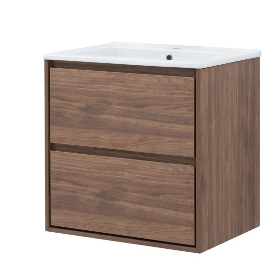 Тумба под раковину Мокка 2.0 KONSENSA подвесная 64.6 см цвет темный орех
