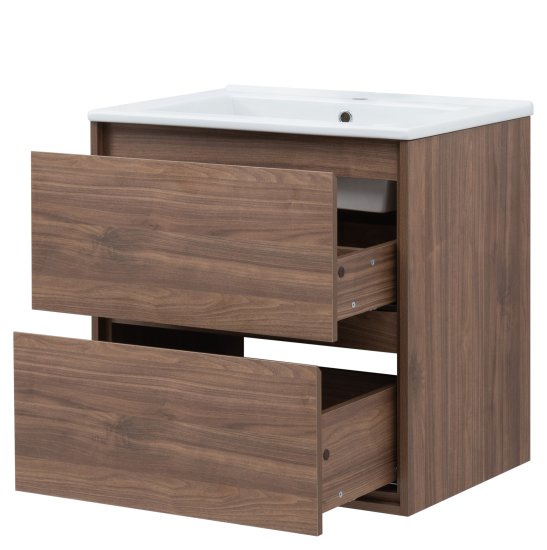 Тумба под раковину Мокка 2.0 KONSENSA подвесная 64.6 см цвет темный орех