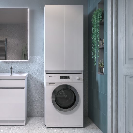 Шкаф для стиральной машины Терни KONSENSA 64x200 см цвет белый