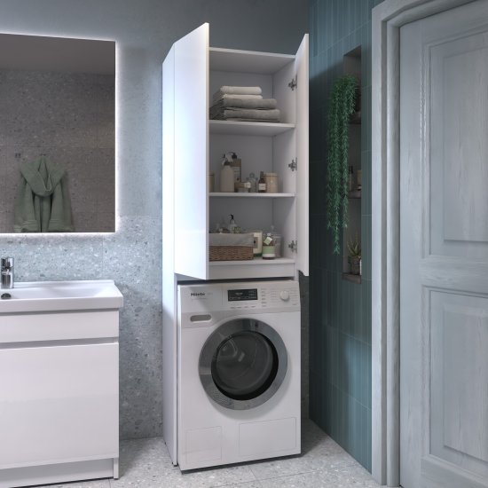 Шкаф для стиральной машины Терни KONSENSA 64x200 см цвет белый