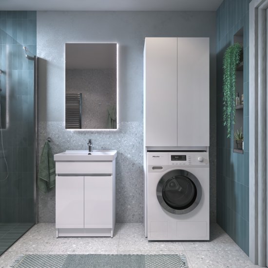 Шкаф для стиральной машины Терни KONSENSA 64x200 см цвет белый