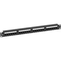 Патч-панель NTSS 24 UTP порта RJ45, cat.6, 1U, Dual IDC, без органайзера