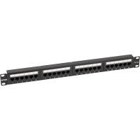 Патч-панель NTSS 24 UTP порта RJ45, cat.5е, 1U, Dual IDC, без органайзера