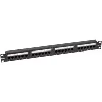 Патч-панель NTSS 24 UTP порта RJ45, cat.5е, 1U, Dual IDC, без органайзера