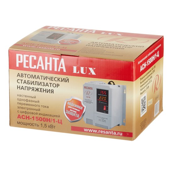 Стабилизатор напряжения Ресанта АСН-1500Н/1-Ц  Lux однофазный 220 В 1,5 кВт навесной