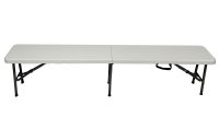 Скамейка кемпинговая 181x28x43 см полиэтилен бело-серый