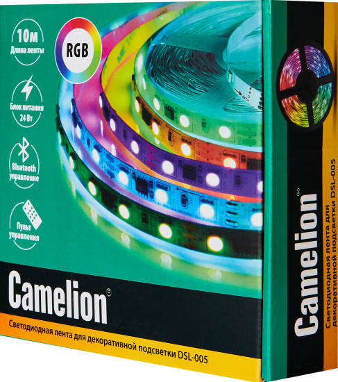 Комплект светодиодной ленты для контурной подсветки Camelion 220В 10 мм 15.8м 12 Вт/м 18диод/м 3000 К RGBW
