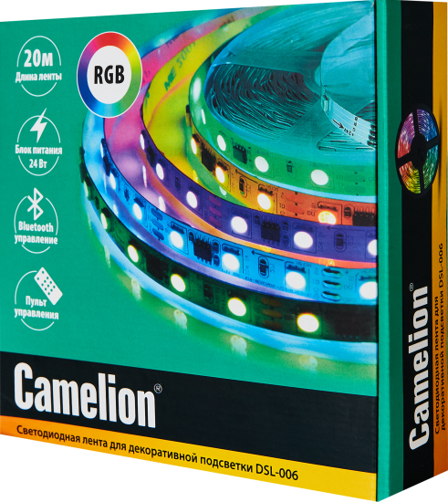 Комплект светодиодной ленты для контурной подсветки Camelion 220В 10 мм 20м 12 Вт/м 18диод/м 3000 К RGBW