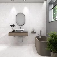 Глазурованный керамогранит Arcadia Ceramica Arctic White Carving 60x120 см 1.44 м² матовый цвет белый