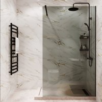 Душевая перегородка Mebelvann 120x200 см черный профиль тонированное стекло