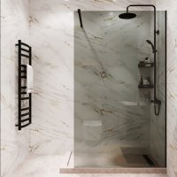 Душевая перегородка Mebelvann 120x200 см черный профиль тонированное стекло