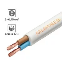 Провод Альфакабель ПВС 2x0.75 10 м ГОСТ цвет белый