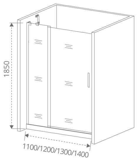 Душевая дверь в нишу Makiato WTW-OD-120-C-WE, 185x120 см хромированный профиль прозрачное стекло распашная