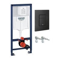 Инсталляция Grohe Solido для подвесного унитаза с кнопкой черной матовой