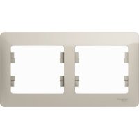 Горизонтальная двухместная рамка Systeme Electric Glossa