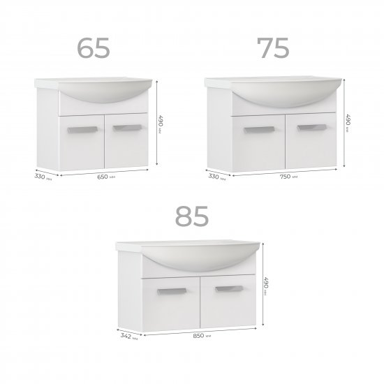 Тумба под раковину Vigo Milo 650-2-0 подвесная 62 см цвет белый