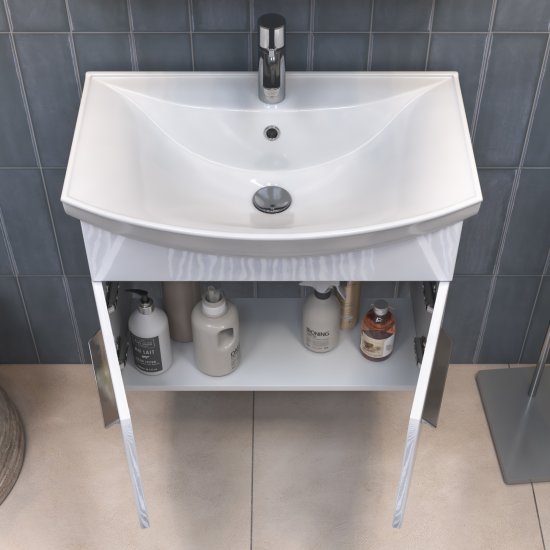 Тумба под раковину Vigo Milo 650-2-0 подвесная 62 см цвет белый