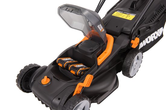 Газонокосилка аккумуляторная Worx WP770E 40 В 34 см 2x2.5 Ач АКБ и ЗУ входит в комплект