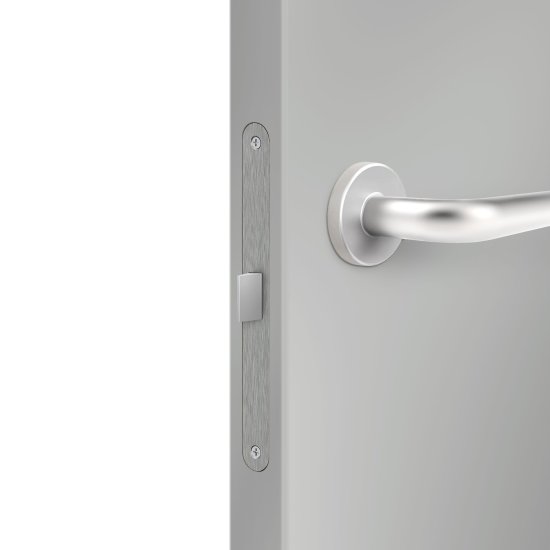 Дверь межкомнатная глухая Пронто 80x200 см Hardflex цвет серый жемчуг с замком и петлями