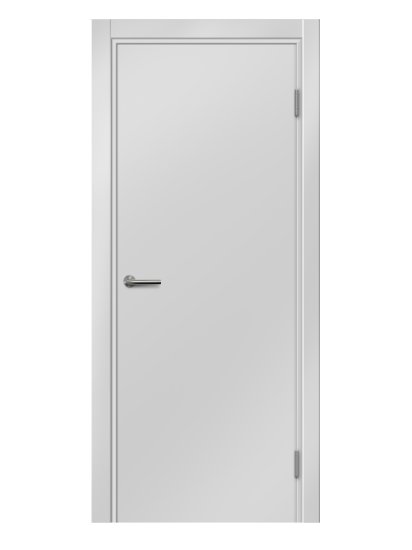 Дверь межкомнатная глухая Пронто 60x200 см Hardflex цвет белый жемчуг с замком и петлями