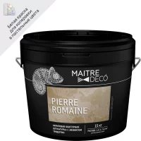 Фактурная штукатурка Maitre Deco «Pierre Romaine» акриловая эффект травертин 15 кг