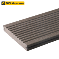 Террасная доска ДПК Terradeck коричневый 3000x150x21 мм структура дерева/вельвет 0.45 м²