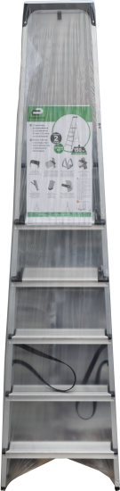 Стремянка алюминиевая Standers 6 ступеней, максимальная нагрузка 150 кг