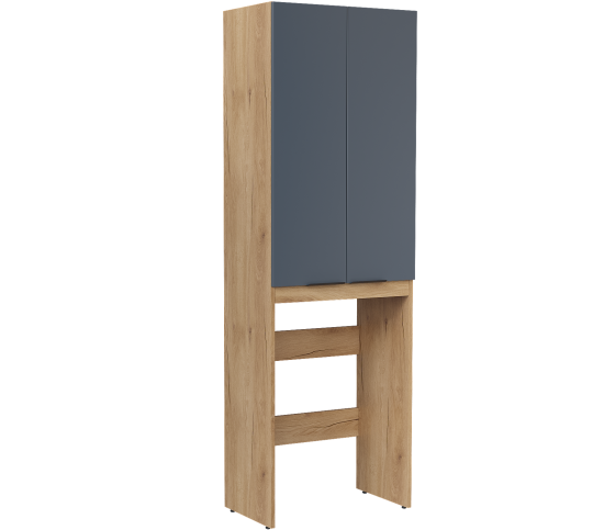 Шкаф для стиральной машины Сохо KONSENSA 64.4x197 см цвет дуб гудзон золотой/серый софт тач