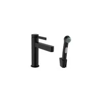 Смеситель для раковины Hansgrohe Finoris 110, с гигиеническим душем,матовый черный 76210670