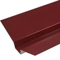 Ендова верхняя 130x30x50 мм 2 м RAL 3005 0.4 мм красный
