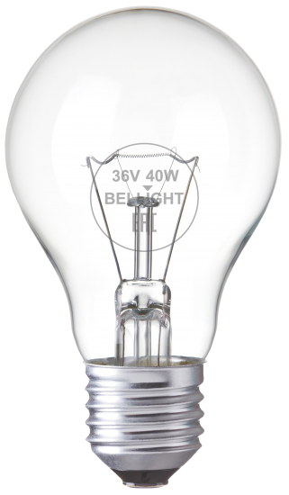 Лампа накаливания Bellight E27 36 В 40 Вт груша 545 лм цвет света желтый для диммера