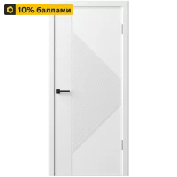 Дверь межкомнатная глухая с замком и петлями в комплекте Синди-13 90x200 см эмаль цвет белый